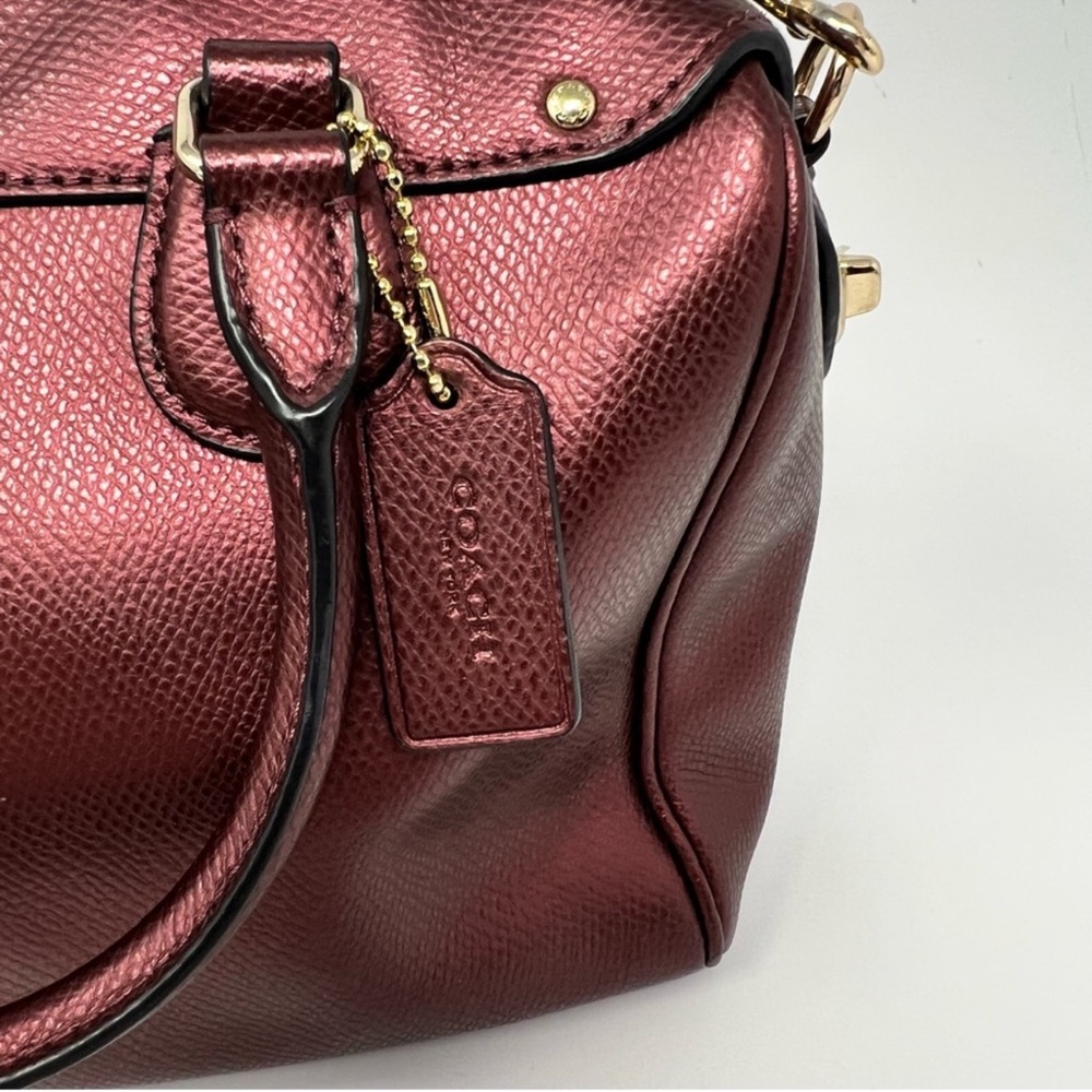 💗Coach Burgandy Leather Satchel with Adjustable Strap and small wallet 💗 - Picture 3 of 11
